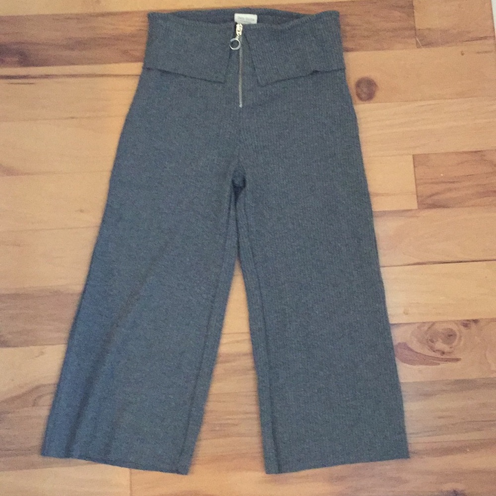 Zara girls knit wife leg cropped pant sz8